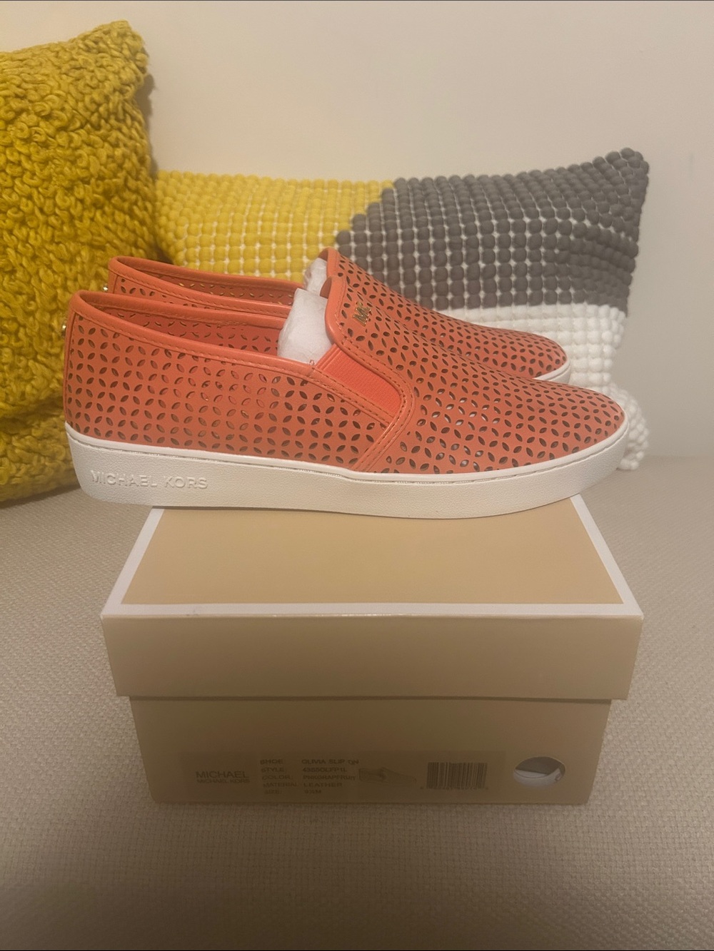 Michael Kors Olivia Laser-Cut Slip-On Sneakers